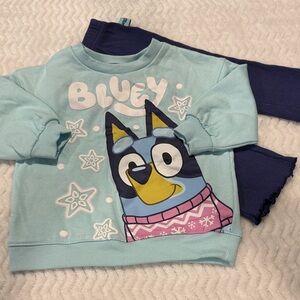 12M Bluey Blue Sweatshirt and Flare Pants Set